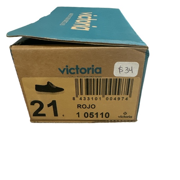 NWT VICTORIA red and white Mary Jane walking baby shoe w/bow size 21 EU (5.5 US) - Picture 4 of 5